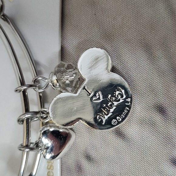 LA Rocks Disney Rocks Crystal Stainless Steel Mickey Mouse Bangle Bracelet - Picture 2 of 5